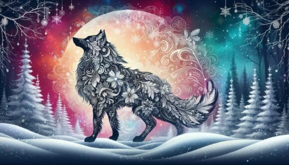 Download Heavenly Snow Wolf Painting - Painting Collection