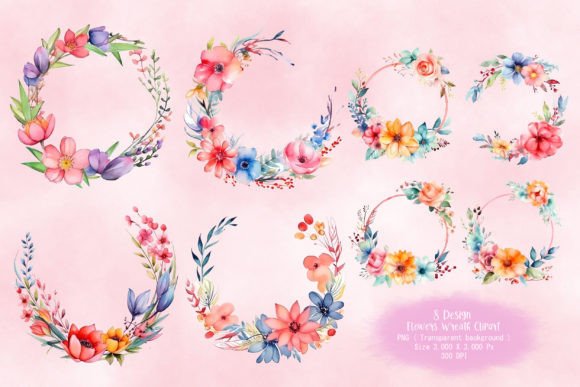 Download Watercolor Flower Wreath Png Clipart - Flower wreath png Collection