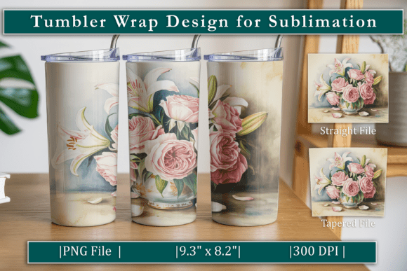 Download Elegant Rose Design Tumbler Wrap - Elegant rose design Collection
