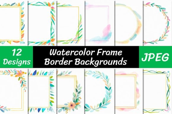 Download Watercolor Frame Border Backgrounds - Watercolor frame border Collection
