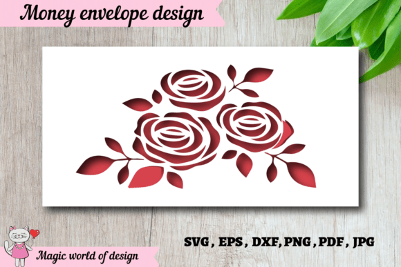 Download Elegant Rose Design Money Envelope Svg - Elegant rose design Collection
