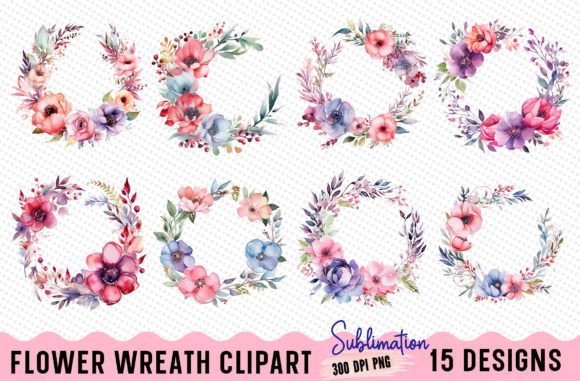 Download Watercolor Flower Wreath PNG - Flower wreath png Collection
