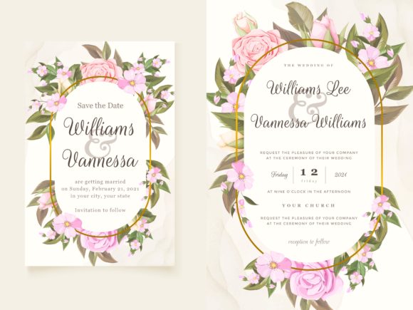 Download Elegant Wedding Invitation FLoral Design - Invitation Collection