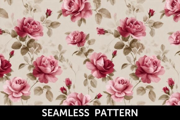 Download Vintage Red Roses Floral Pattern - Premium Resources