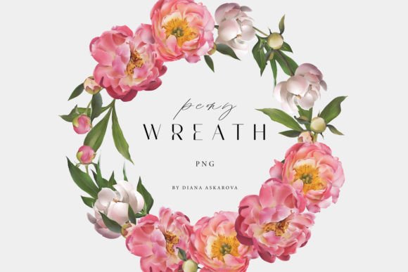 Download Watercolor Pink Peony Flower Wreath Png - Flower wreath png Collection
