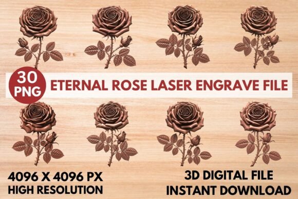 Download Eternal Rose Laser Engrave File - Premium Resources