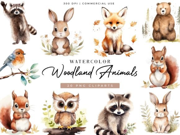 Download Woodland Animals Digital Clipart Bundle - Digital clipart Collection
