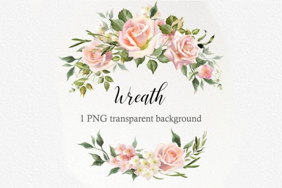 Download Watercolor Blush Rose Flower Wreath PNG - Flower wreath png Collection